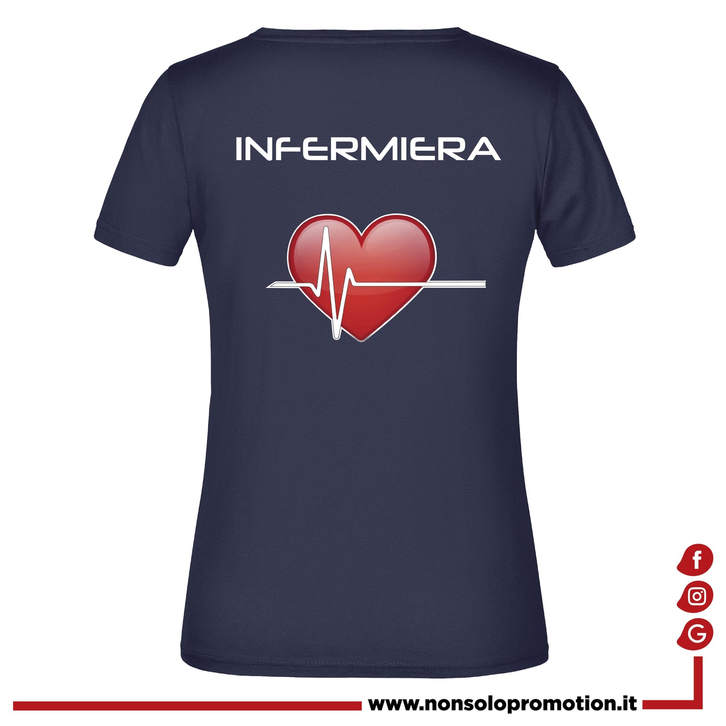 T-shirt Infermiere CUORE ROSSO - Personalizzata con nome