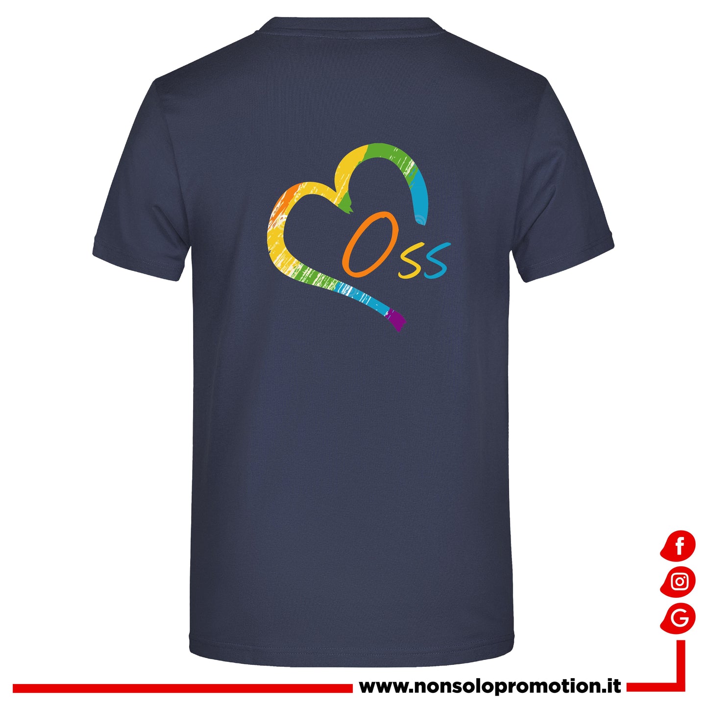 T-shirt Oss CUORE COLORATO - Personalizzata con nome