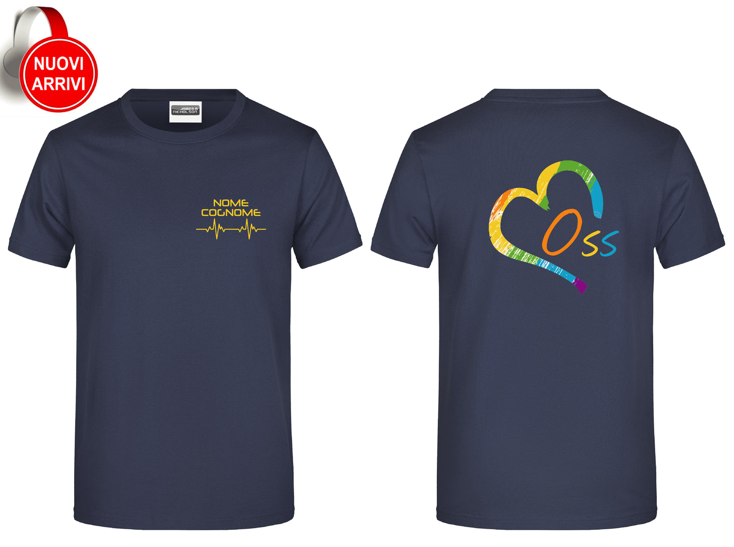 T-shirt Oss CUORE COLORATO - Personalizzata con nome