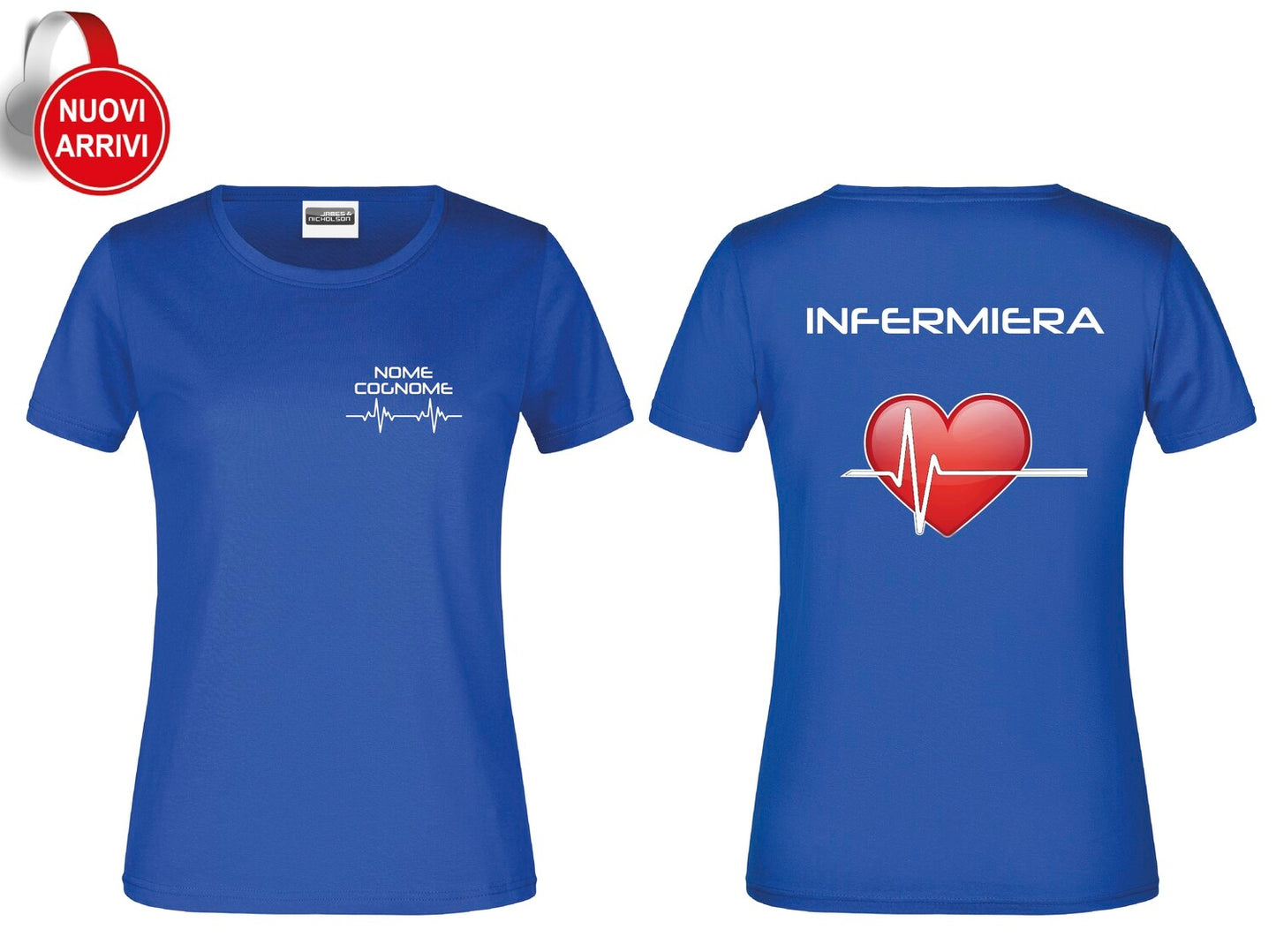 T-shirt Infermiere CUORE ROSSO - Personalizzata con nome