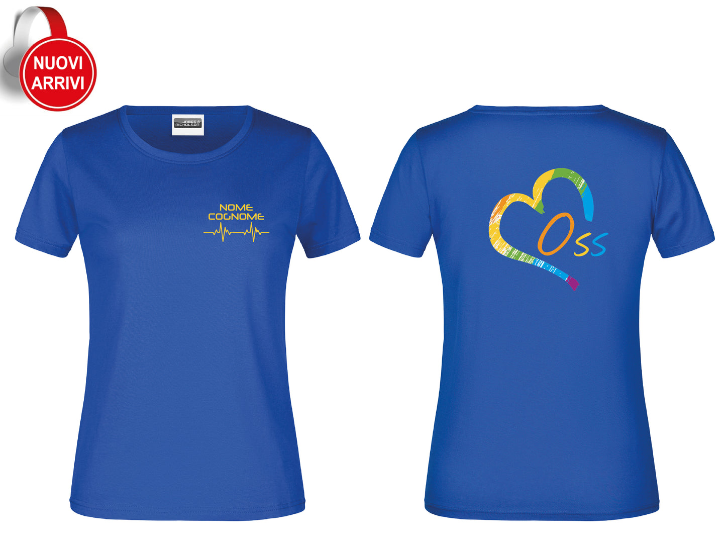 T-shirt Oss CUORE COLORATO - Personalizzata con nome