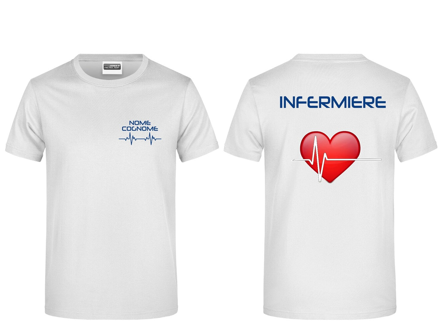 T-shirt Infermiere CUORE ROSSO - Personalizzata con nome