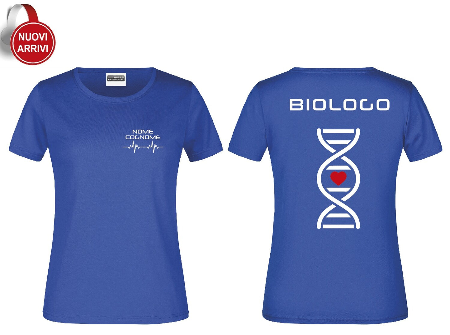 T-shirt Biologo e Biologa DNA - Personalizzata con nome
