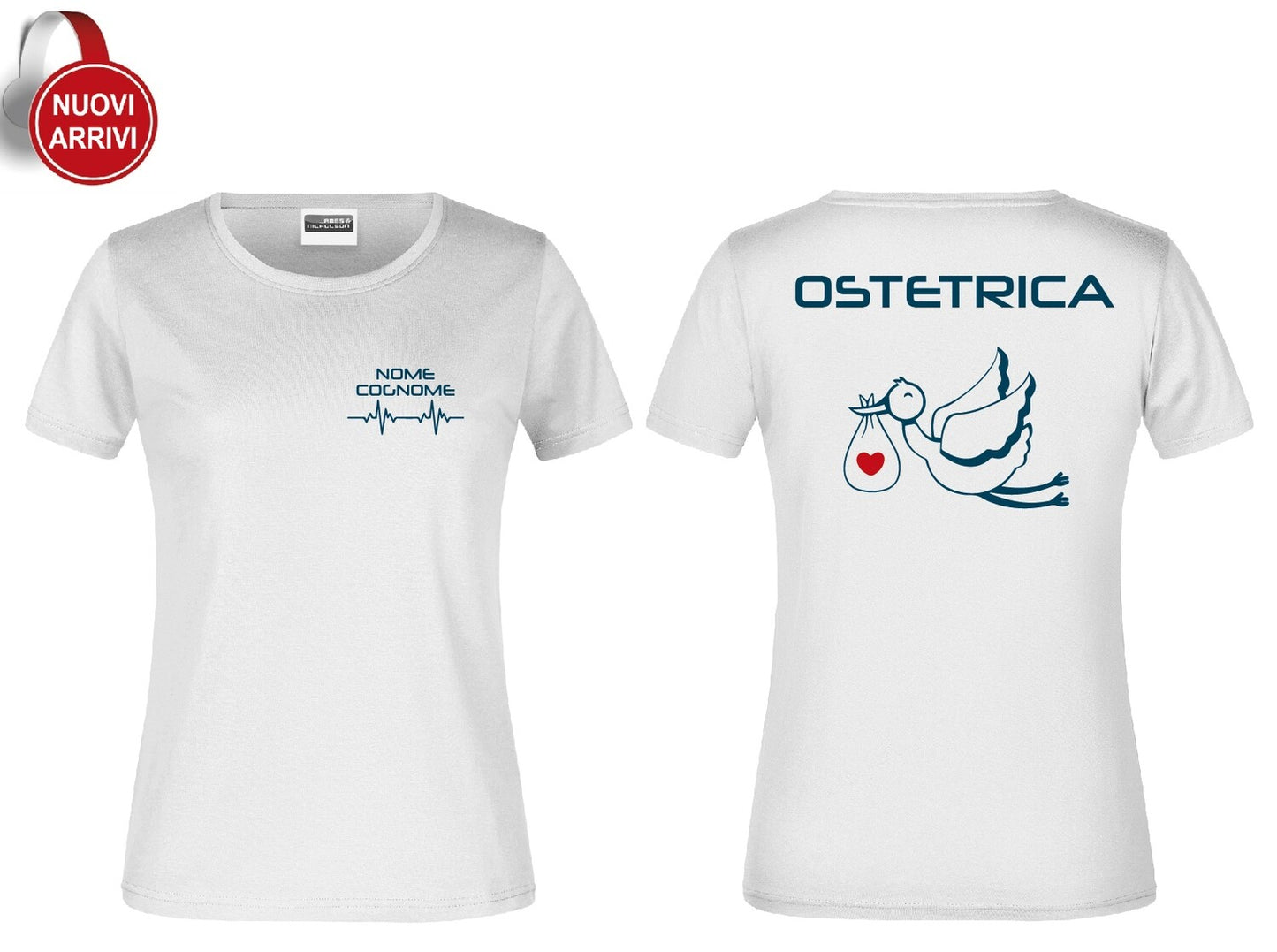 T-shirt Ostetrica e Ostetrico - Personalizzata con nome