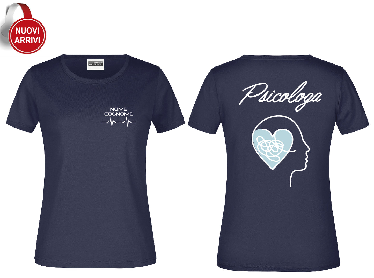 T-shirt Psicologa e Psicologo - Personalizzata con nome