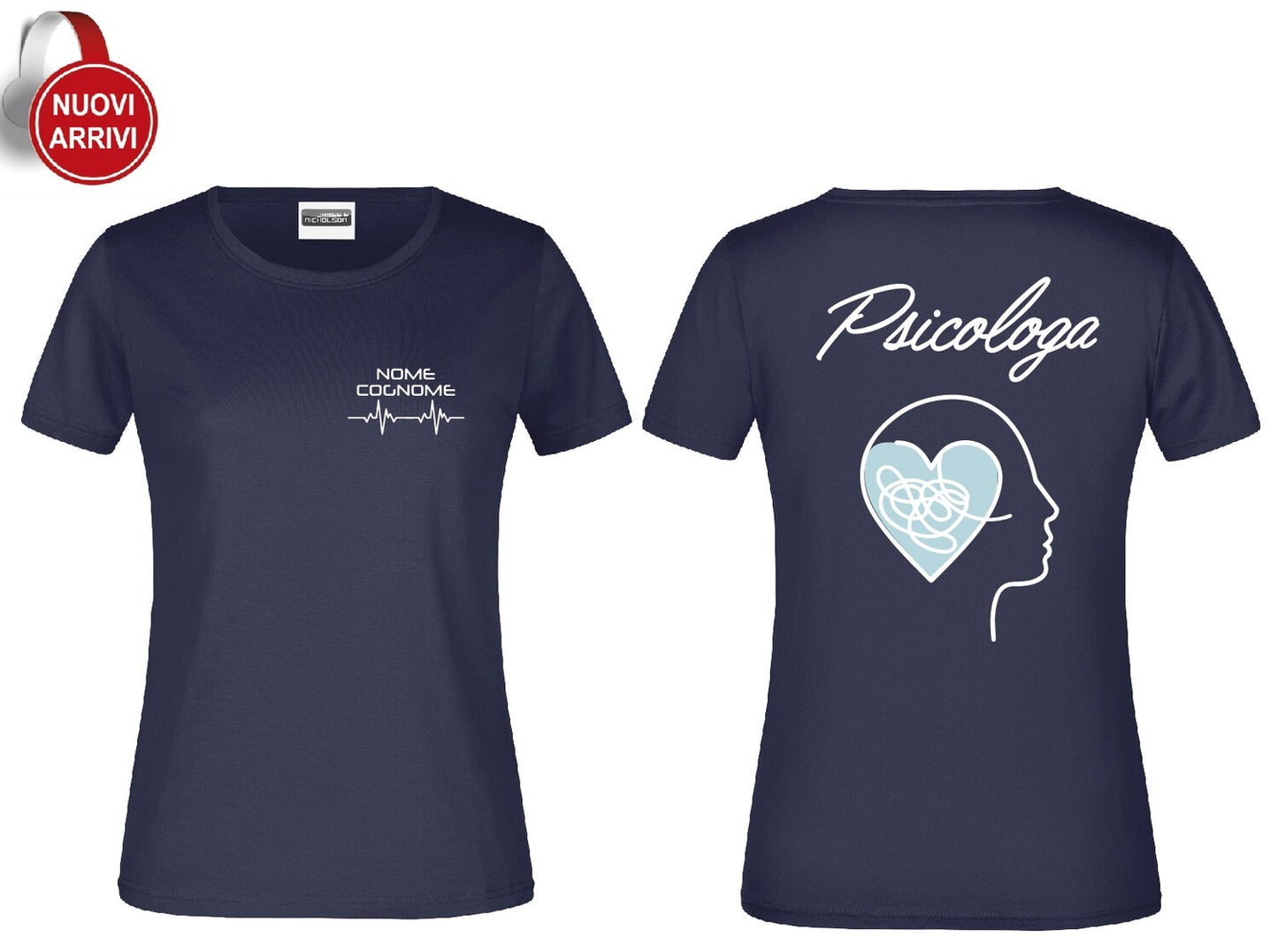 T-shirt Psicologa e Psicologo - Personalizzata con nome
