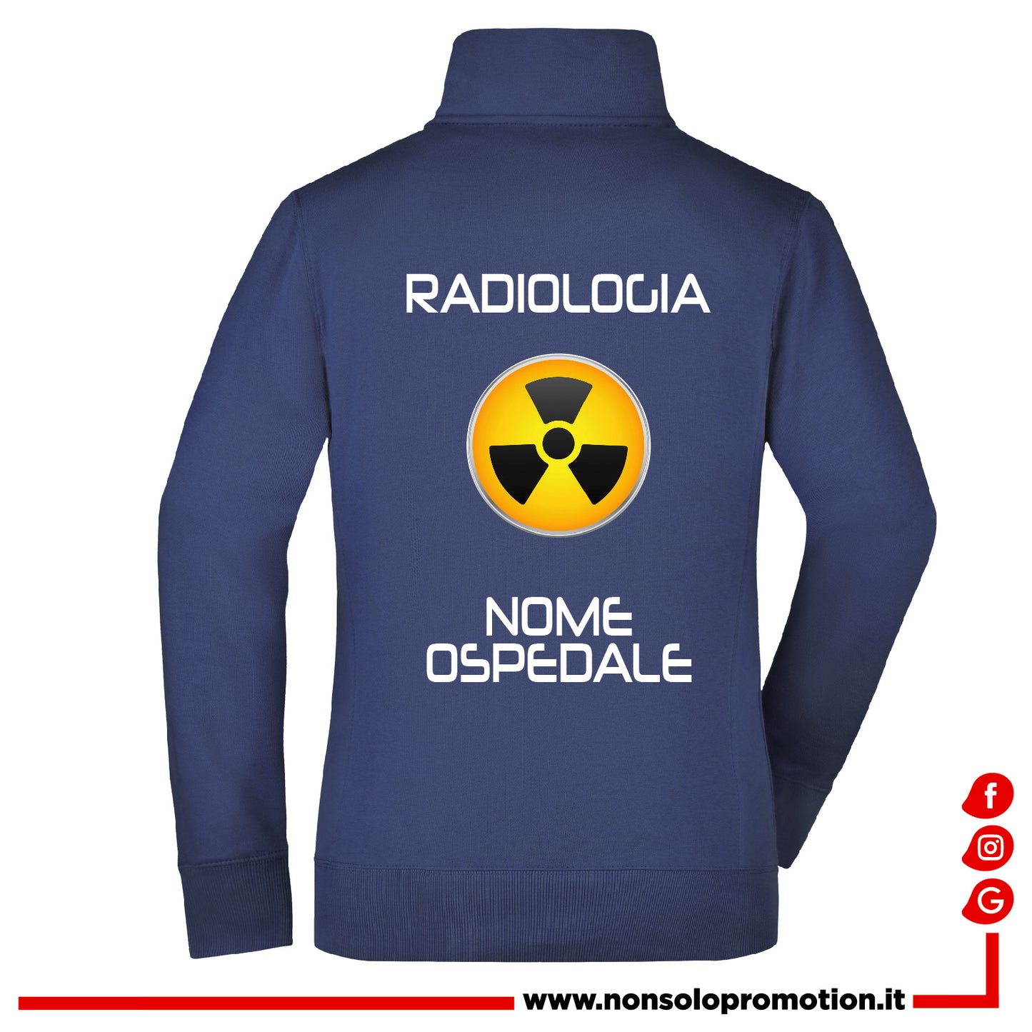Felpa Radiologia Full Zip - Personalizzata con nome