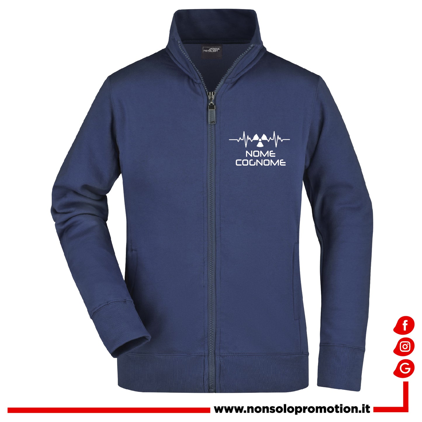 Felpa Radiologia Full Zip - Personalizzata con nome