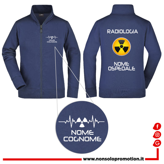 Felpa Radiologia Full Zip - Personalizzata con nome