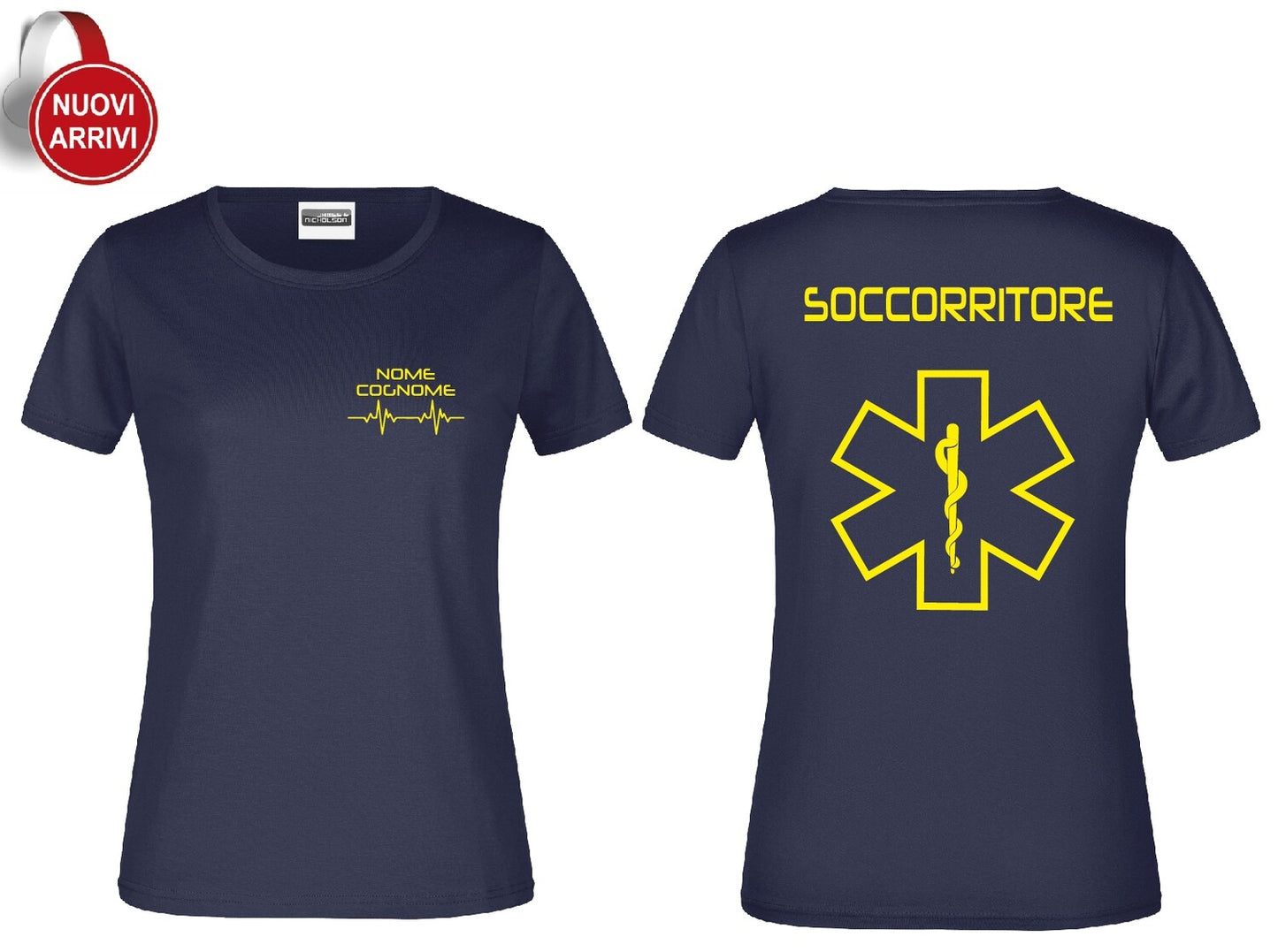 T-shirt Soccorritore Fluo - Personalizzata con nome