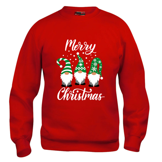 Felpa Natale uomo Gnomi e Folletti - Rossa