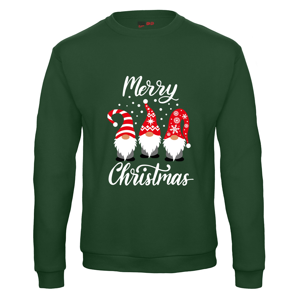Felpa Natale uomo Gnomi e Folletti - Verde