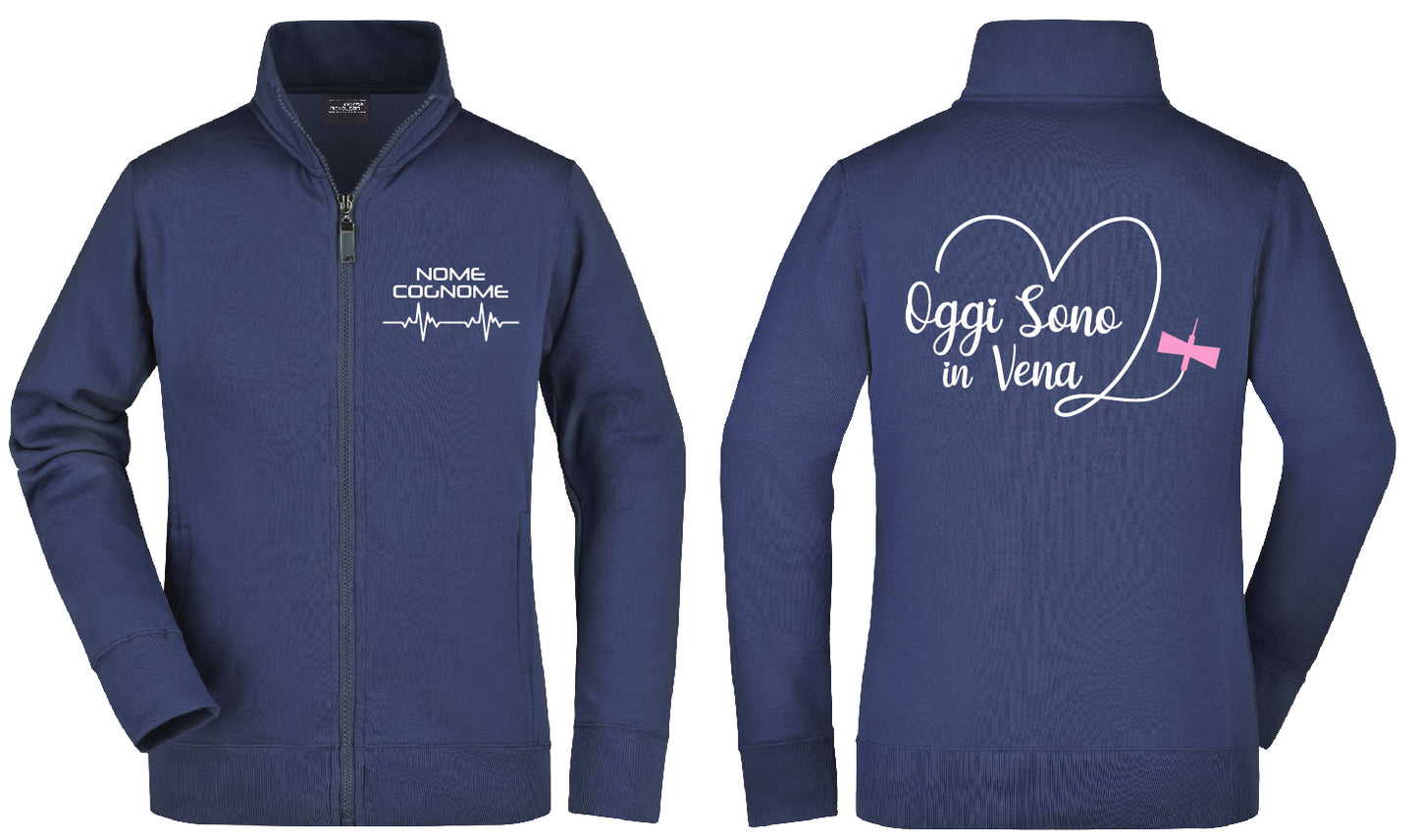 Felpa Oggi sono in vena Full Zip varie professioni e Personalizzata con nome