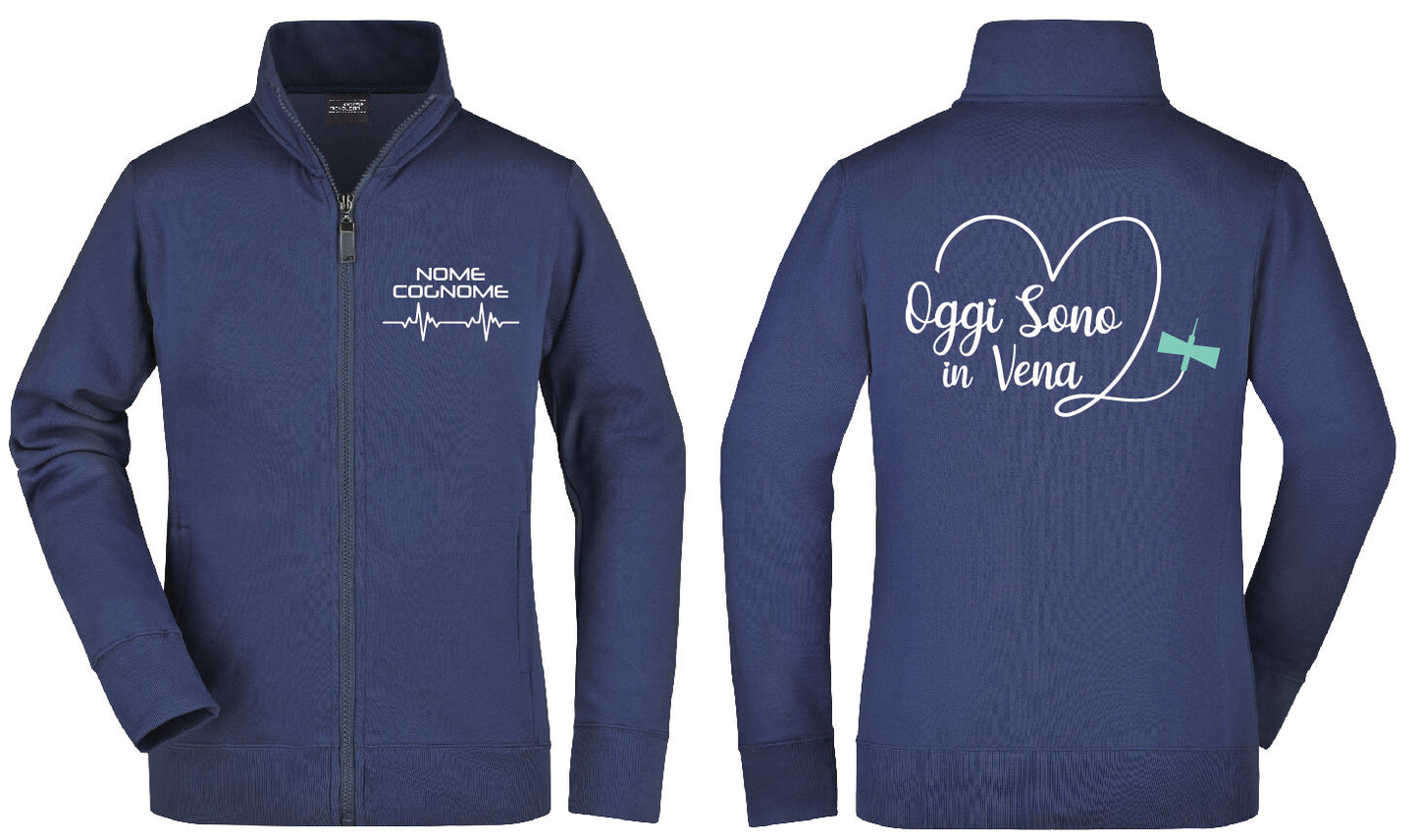 Felpa Oggi sono in vena Full Zip varie professioni e Personalizzata con nome