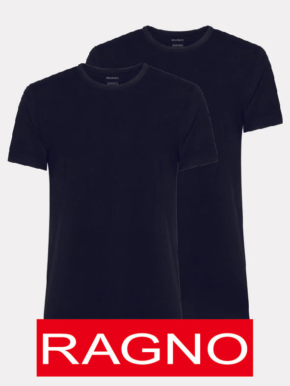 T-shirt Maglificio Ragno maglietta girocollo in cotone Nero Bipack 2x1