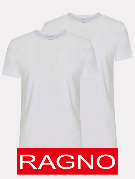 T-shirt Maglificio Ragno maglietta girocollo in cotone Bianco Bipack 2x1