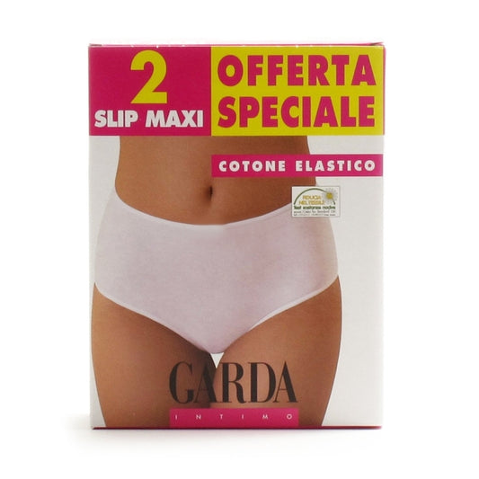 GARDA - Confezione da 2 pezzi - Slip donna vita alta - Cotone Elasticizzato - Slip Maxi - 3904