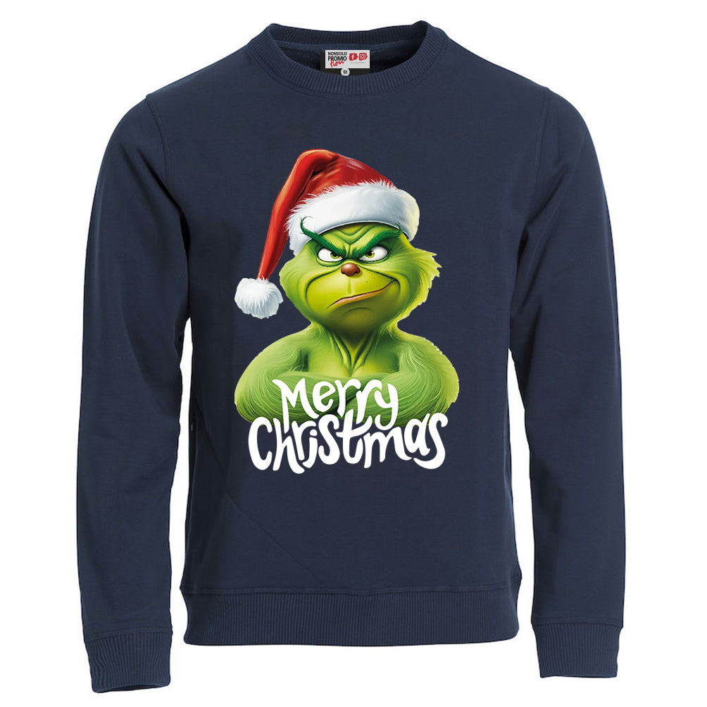 Felpa Natale  uomo IL GRINCH  merry christmas new 2024 - Blu