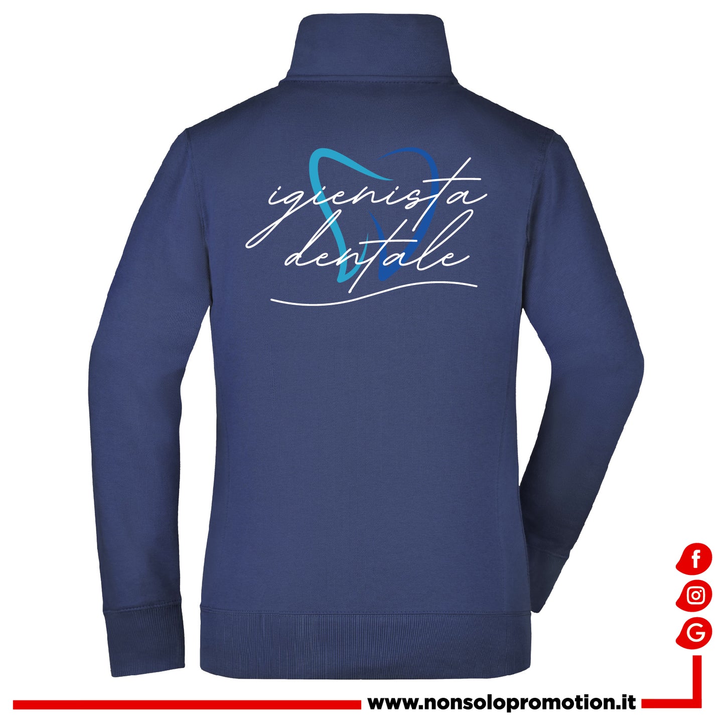 Felpa Igienista dentale Full Zip - Personalizzata con nome