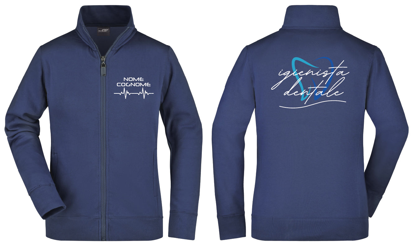 Felpa Igienista dentale Full Zip - Personalizzata con nome