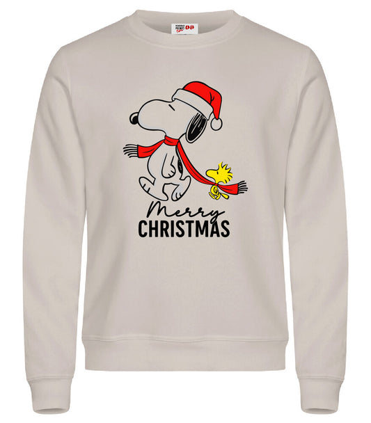 Felpa di Natale Unisex – Design Esclusivo Snoopy - Off White