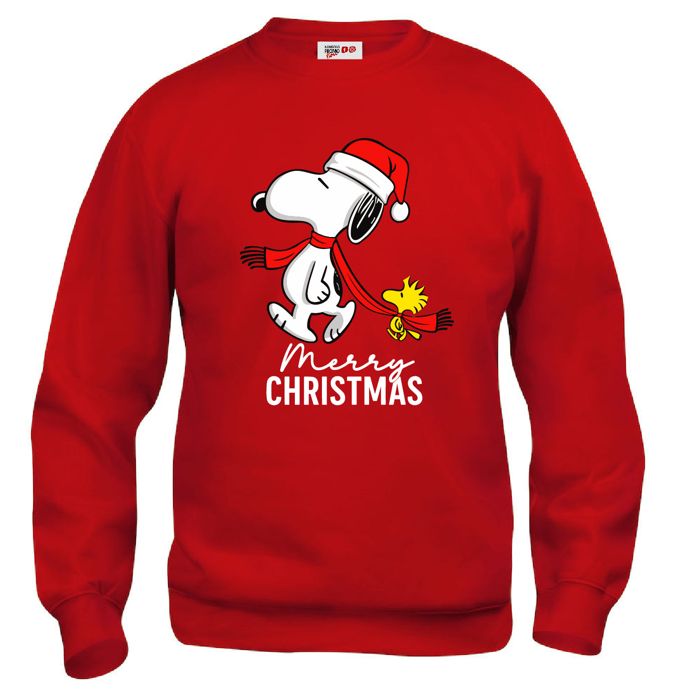 Felpa di Natale Unisex – Design Esclusivo Snoopy - Rossa
